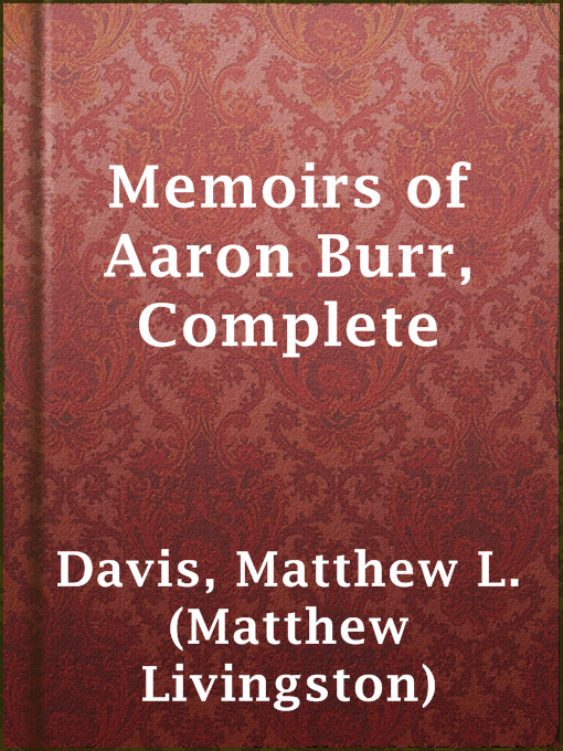 Memoirs of aaron discount burr